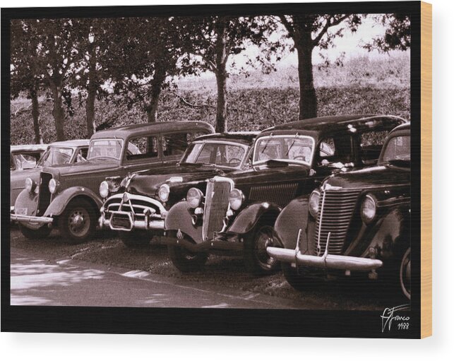 Vintage Cars Wood Print featuring the digital art Old Boys Do by Vincent Franco