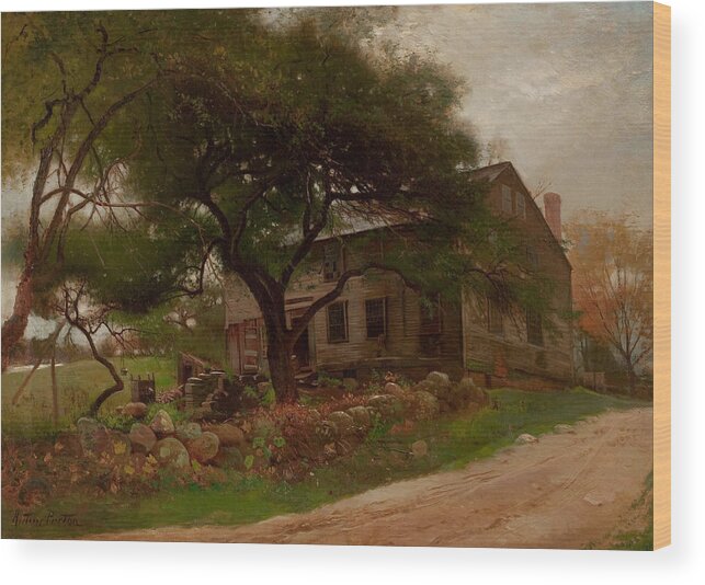 Landscape Painting Wood Print featuring the painting Old Farm House in the Catskills by Arthur Parton