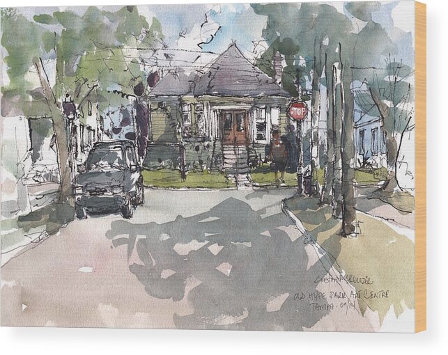 Tampa Wood Print featuring the painting Old Hyde Parke Art Centre by Gaston McKenzie