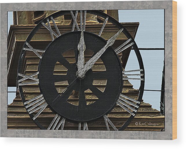 Clock Wood Print featuring the photograph Old Train Depot Clock #3 by Kae Cheatham
