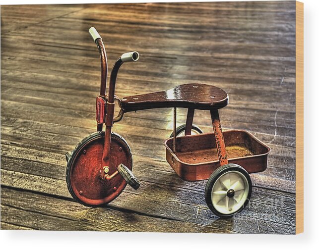 Old Tricycle Wood Print featuring the photograph Old Tricycle by Kaye Menner