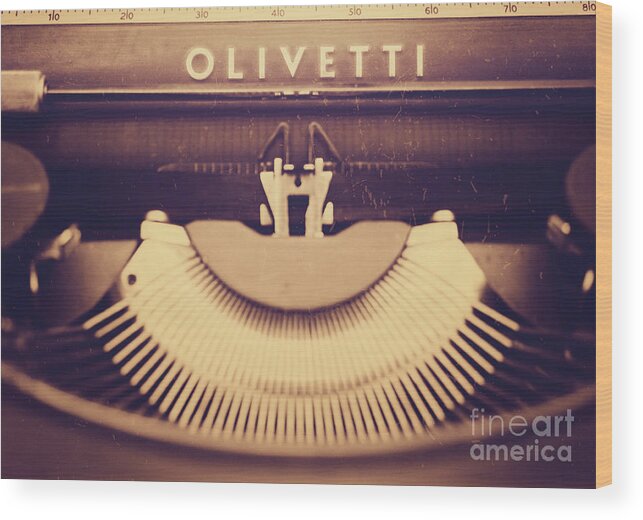 Adriano Wood Print featuring the photograph Olivetti typewriter by Giuseppe Esposito