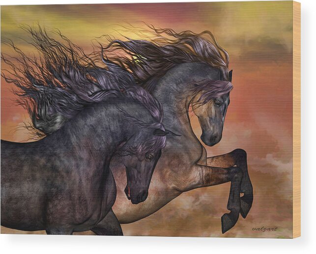 Horse Art Wood Print featuring the painting On sugar mountain by Valerie Anne Kelly