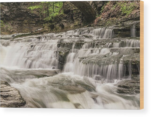 Cascadilla Gorge Trail Wood Print featuring the photograph On the Cascadilla by Kristopher Schoenleber
