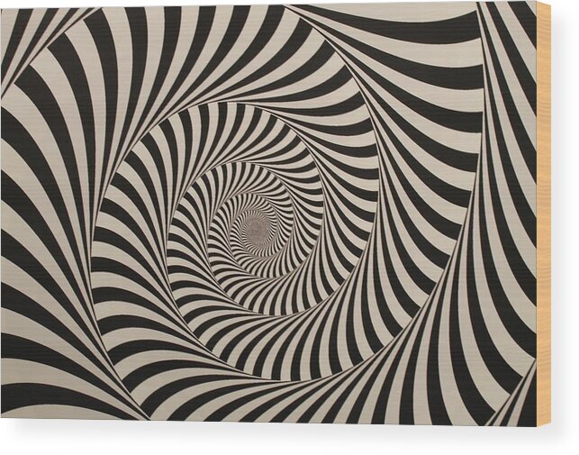 Optical Illusion Wood Print featuring the digital art Optical Illusion Beige Swirl by Sumit Mehndiratta