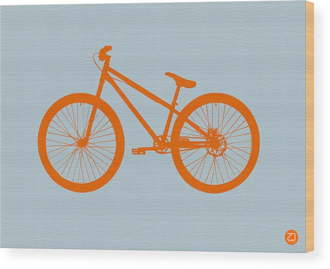 Bicycle Wood Print featuring the digital art Orange Bicycle by Naxart Studio