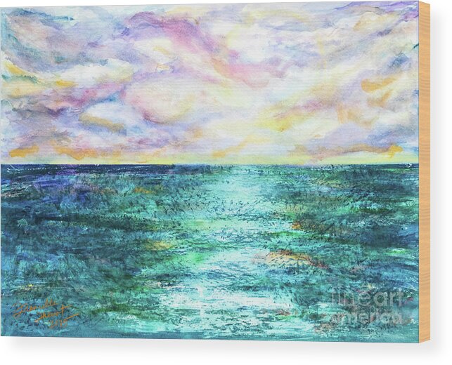 Beach Wood Print featuring the painting Orient Bay by Francelle Theriot