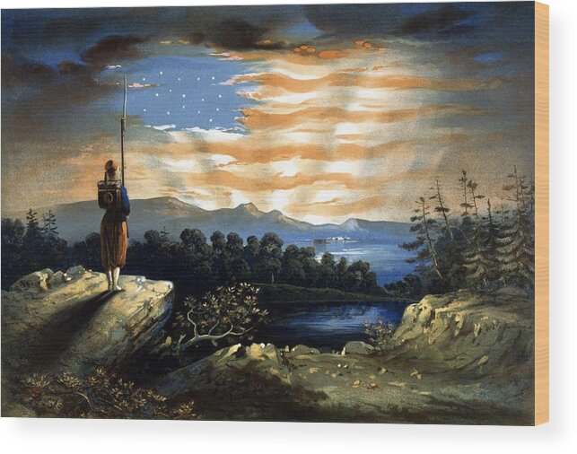 Civil War Wood Print featuring the painting Our Heaven Born Banner by War Is Hell Store