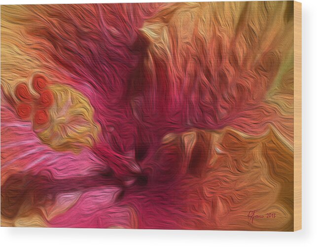Hibiscus Wood Print featuring the digital art Outside the music room by Vincent Franco