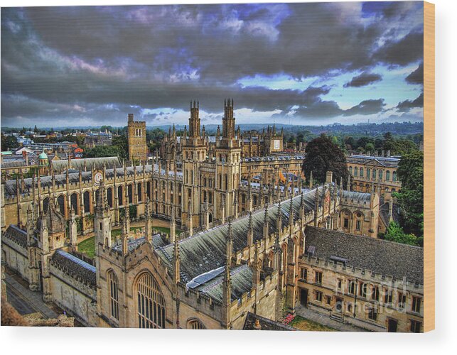 Oxford Wood Print featuring the photograph Oxford University - All Souls College by Yhun Suarez