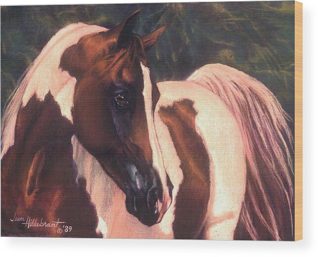 Horse Wood Print featuring the pastel Paint by Jean Hildebrant