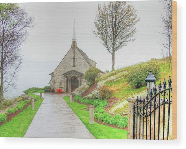 Glassy Mountain Wood Print featuring the photograph Painterly Chapel at Glassy by Blaine Owens