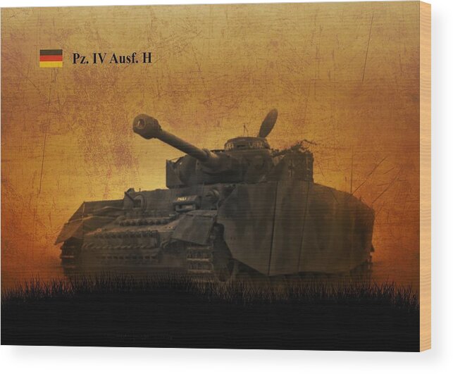 Panzer Wood Print featuring the digital art Panzer 4 Ausf H by John Wills