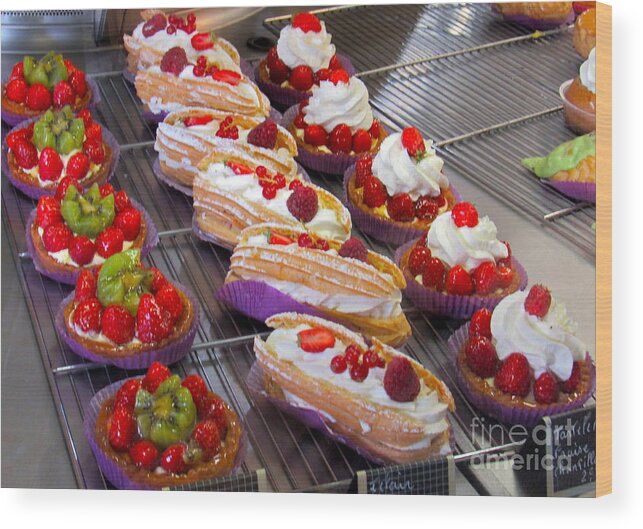 French Pastries Wood Print featuring the photograph Perfect Pastries by Barbara Plattenburg