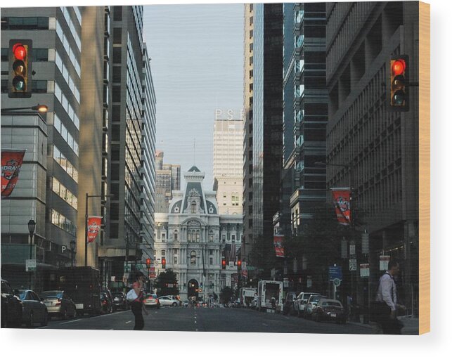 Philadelphia Wood Print featuring the photograph Philadelphia City Hall Street Level View by Matt Quest