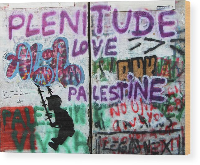 Plenitude Wood Print featuring the photograph Plenitude Love Palestine by Munir Alawi