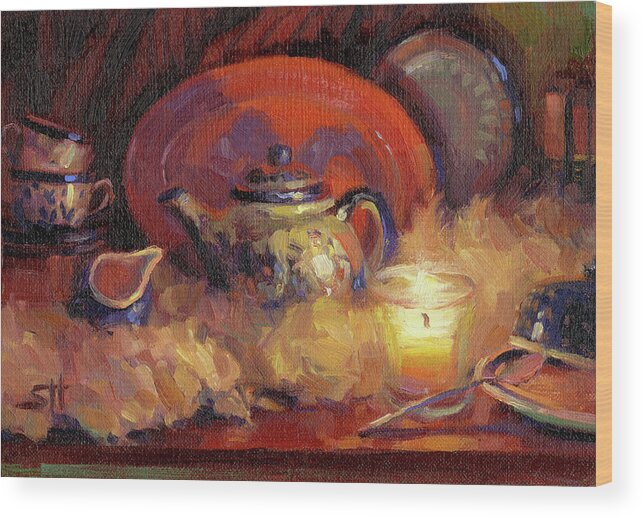 Pottery Wood Print featuring the painting Polish Pottery by Steve Henderson