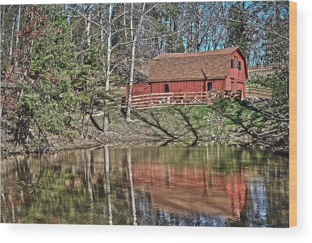 Pond Overlook Wood Print featuring the photograph Pond Overlook by Greg Jackson