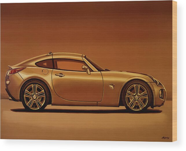 Pontiac Solstice Coupe Wood Print featuring the painting Pontiac Solstice Coupe 2009 Painting by Paul Meijering