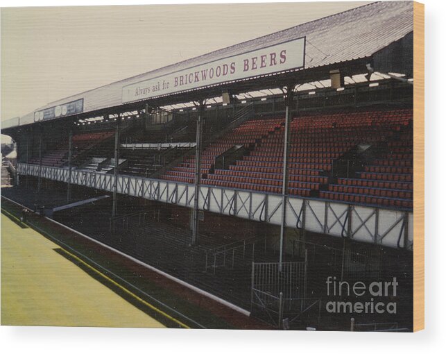 Portsmouth Fratton Park Main Stand 2 Leitch 1970s Wood Print By Legendary Football Grounds