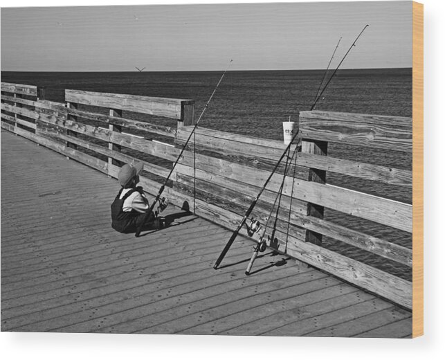 Pier Wood Print featuring the photograph Praying For The Big One by Debbie Oppermann