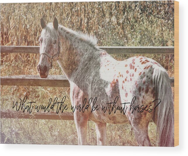 Appaloosa Wood Print featuring the photograph PRETTY APPALOOSA quote by Dressage Design