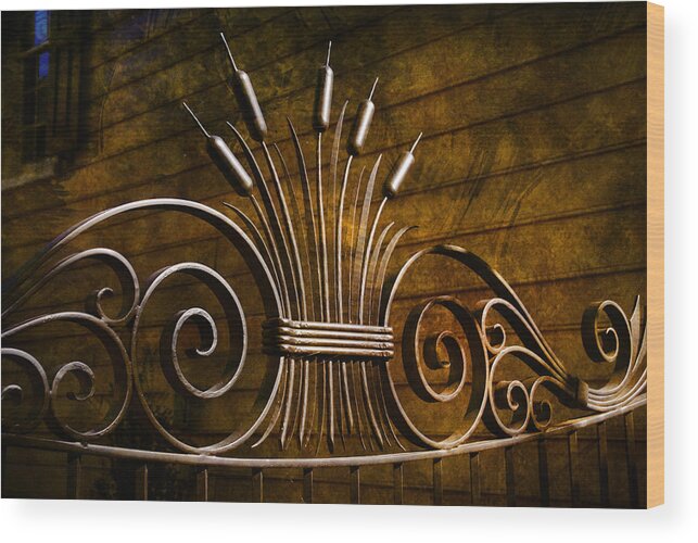 Gate Wood Print featuring the photograph Pretty iron Gate in Charleston by Susanne Van Hulst
