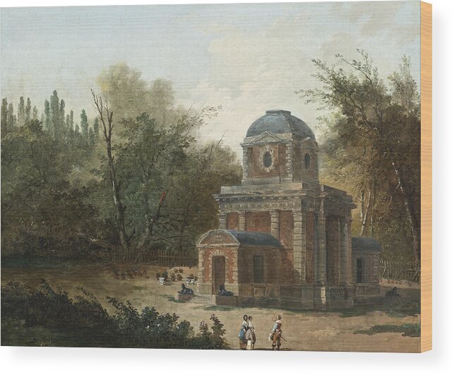 Hubert Robert Wood Print featuring the painting Project for the Pavillon de Cleves of Maupertuis by Hubert Robert