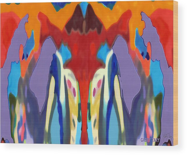 Purple Wood Print featuring the digital art Purple Hoodies by Gabby Tary