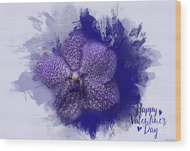 Vanda Wood Print featuring the photograph Purple Vanda by Eva Lechner