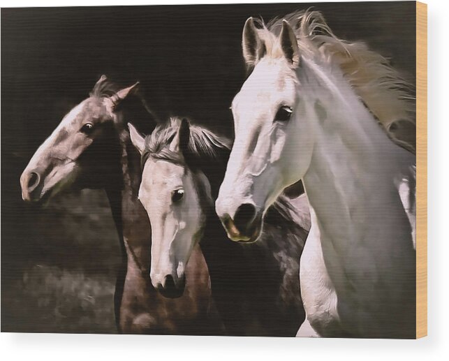 Horses Wood Print featuring the photograph Race To The Finish II by Athena Mckinzie