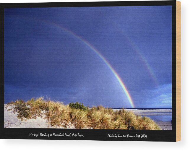 Rainbow Wood Print featuring the digital art Rainbow at Noordhoek by Vincent Franco