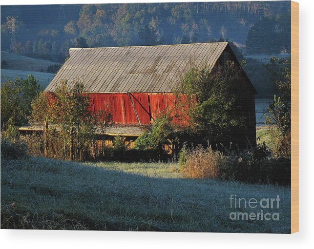 Red Wood Print featuring the photograph Red Barn by Douglas Stucky