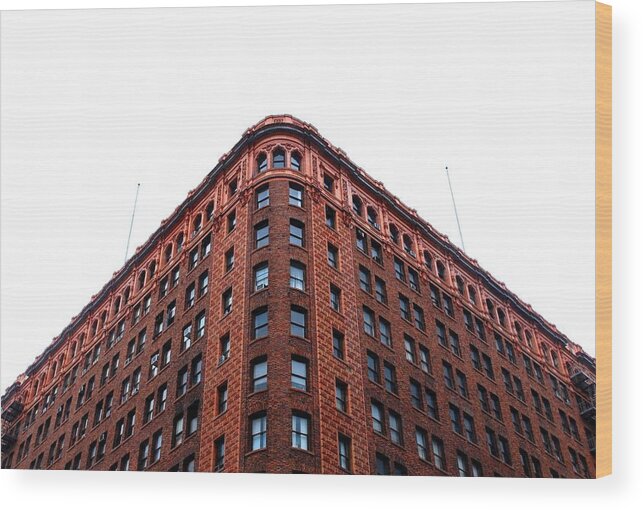 Building Wood Print featuring the photograph Red Brick Building by Matt Quest