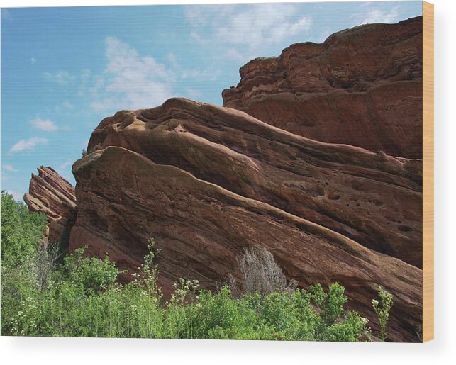 Colorado Wood Print featuring the photograph Red Rocks Rising by Kristin Davidson