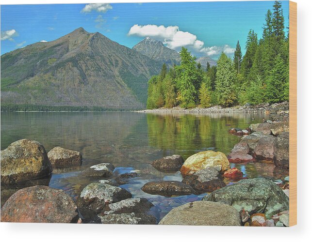 Montana Wood Print featuring the photograph Reflections Glacier National Park by Michael Peychich