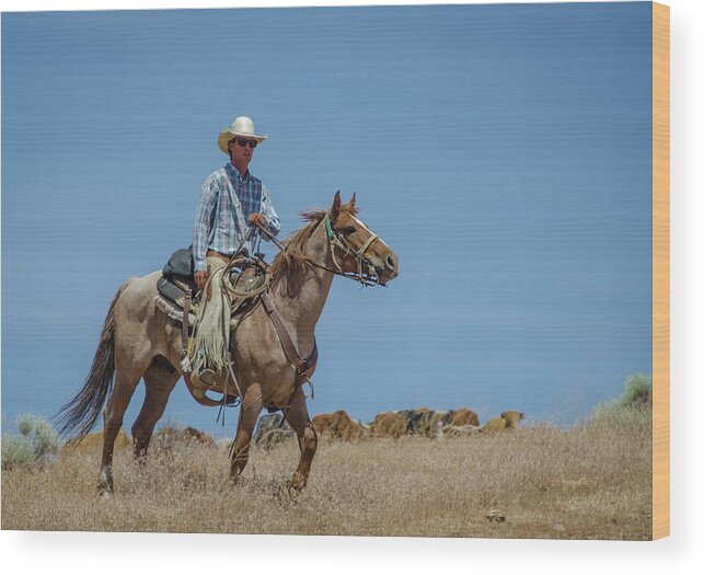 Reno Wood Print featuring the photograph Reno Cattle Drive 7 by Rick Mosher