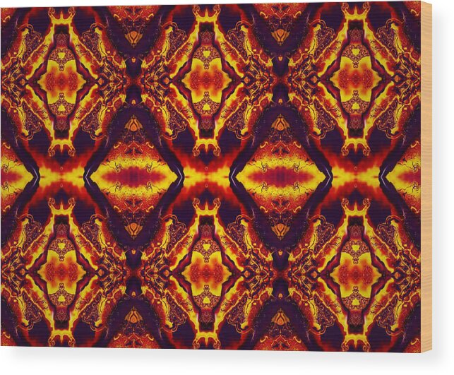 Abstract Wood Print featuring the digital art Impressions - Volcanic Emissions 1 by Charmaine Zoe