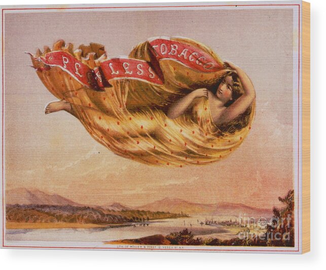 Retro Tobacco Label 1864 Wood Print featuring the photograph Retro Tobacco Label 1864 by Padre Art