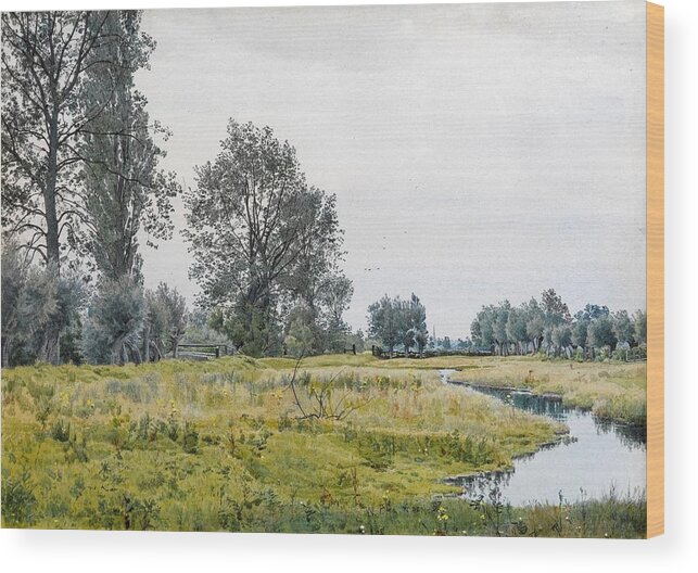 William Fraser Garden (gillingham 1856 - Huntingdon 1921) Wood Print featuring the painting River Landscape by MotionAge Designs