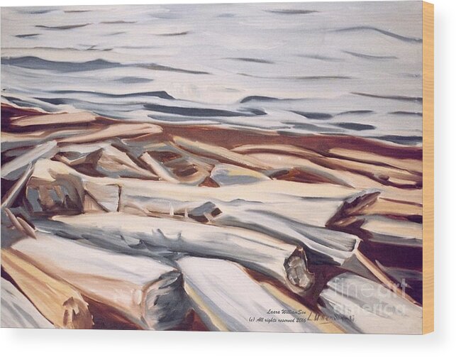 Seascapes Wood Print featuring the painting Roberts Creek, Sunshine Coast, B.c. by Laara WilliamSen