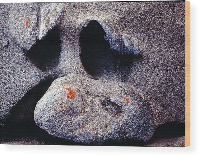 Face Wood Print featuring the photograph Rock Face by Ted Keller