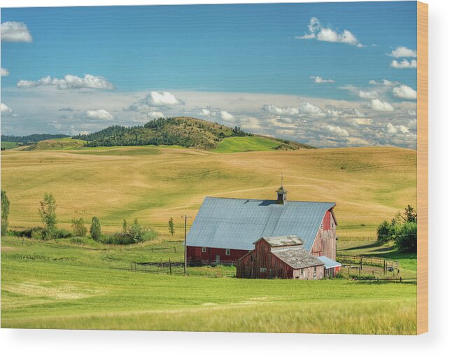 Outdoors Wood Print featuring the photograph Rural Barns by Doug Davidson
