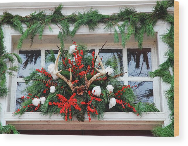 Colonial Wood Print featuring the photograph Rustic Christmas by James Kirkikis