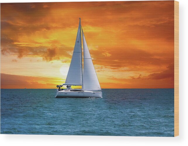 Sailing Wood Print featuring the photograph Sail Boat by Thomas Woolworth