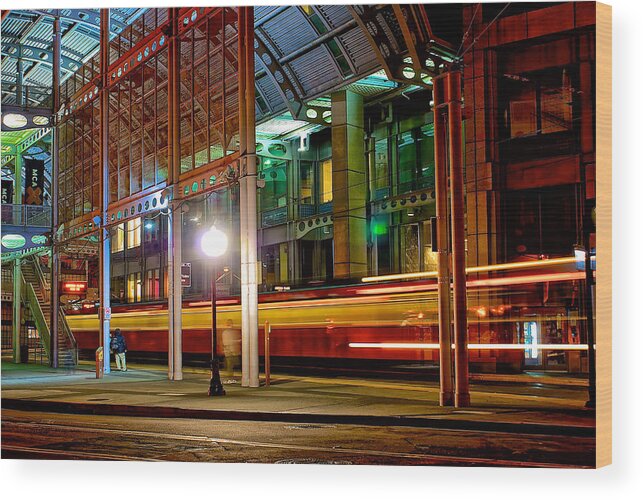Building Wood Print featuring the photograph San Diego Trolley Station by Donald Pash