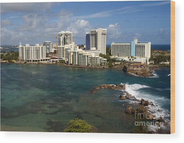 Aeriel View Wood Print featuring the photograph San Juan in Puerto Rico by Anthony Totah