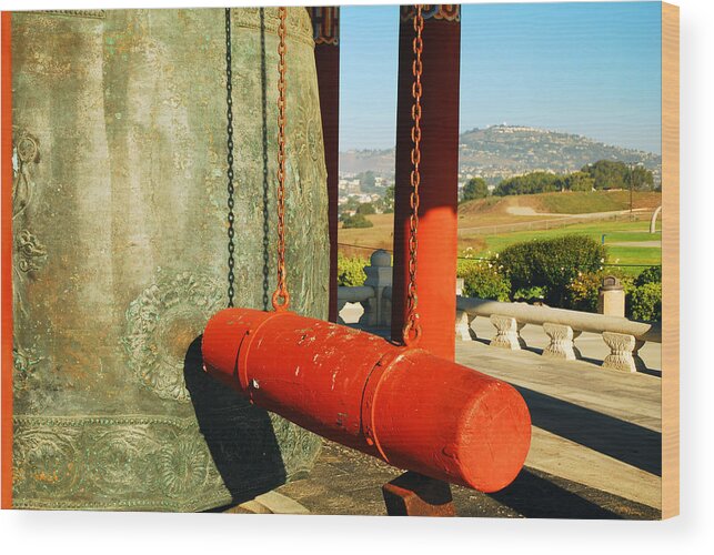 San Pedro Peace Bell Wood Print featuring the photograph San Pedro Korean Peace Bell by James Kirkikis