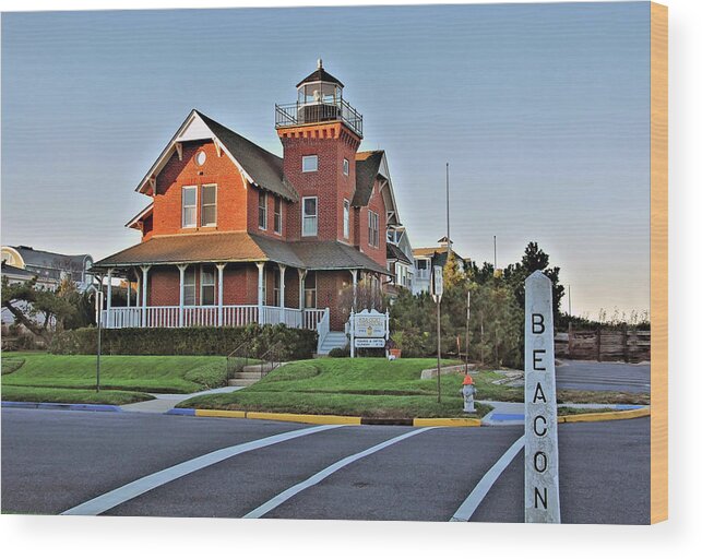Sea Girt Light Station Wood Print featuring the photograph Sea Girt Light Station by Ben Prepelka