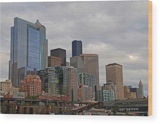 Seattle Wood Print featuring the photograph Seattle by Carol Eliassen